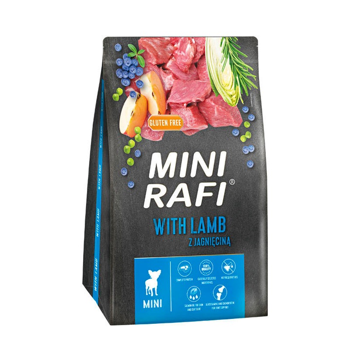 Mancare uscata pentru caini de talie mica, Rafi, Cu miel, 3kg