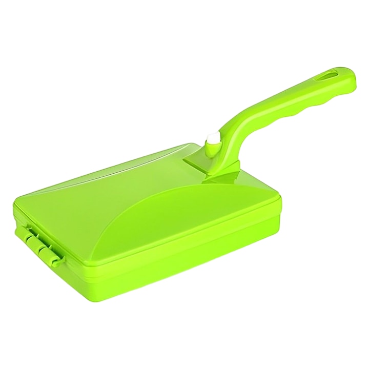 Perie pentru covoare, 3 roti, model simplu, maner detasabil, 16 x 12 cm, culoare verde