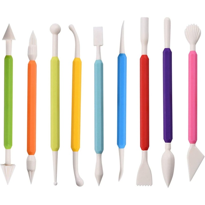 9 darabos modellező szerszámkészlet cukrászathoz, többszínű, 17 cm, 369COF