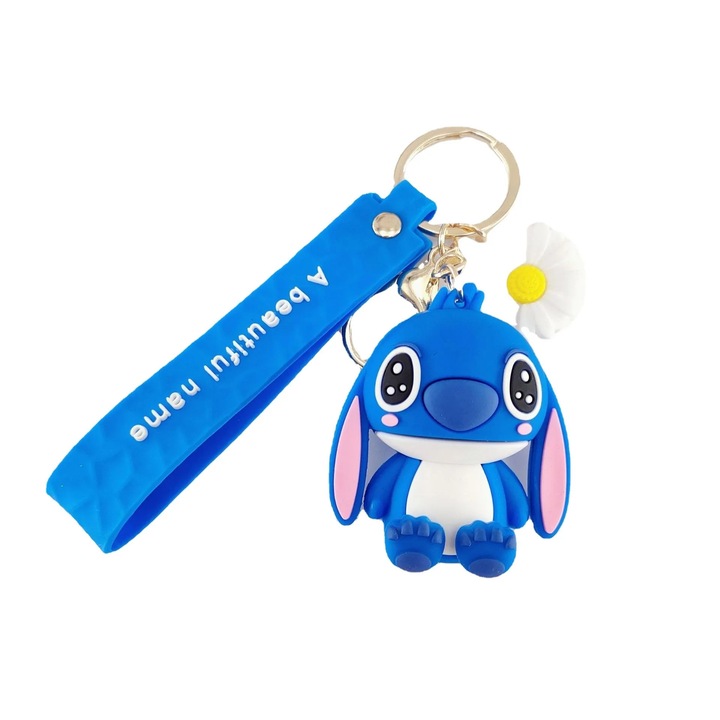 Breloc pentru chei, Stitch Angel, Albastru