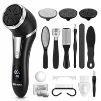 Pila Electrica Pentru Talpi si Calcaie IMA Trend®, Cu Aspirare Integrata, Display Digital LED, 2200 RPM, Acumulator 1200 mAh, Incarcare USB, IPX7 Impermeabila, 3 Role Interschimbabile, Accesorii Incluse, Indepartare Piele Moarta si Calus, Negru