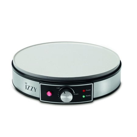 Aparat pentru clatite Izzy, 1400 W, diametru de 30 cm si suprafata ceramica, termostat reglabil, negru/inox