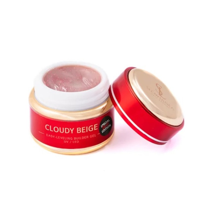 Slowianka Viscous Construction UV Gel, Sparkly Cloudy Beige, 15 gr