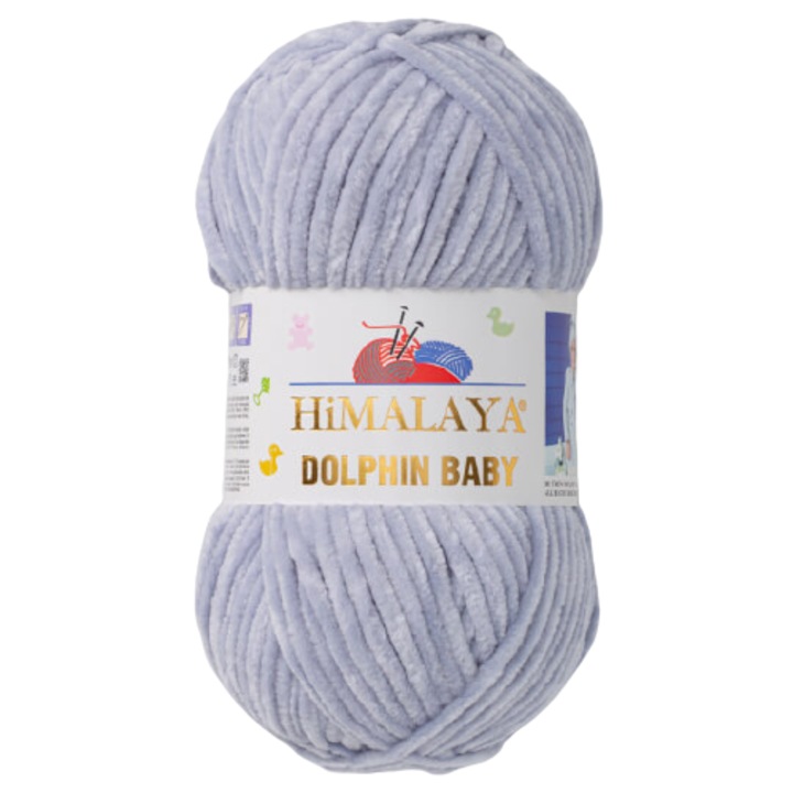 Textil fonal, Himalaya Dolphin Baby 351, horgoláshoz és kötéshez, akril, szürke, 120 m
