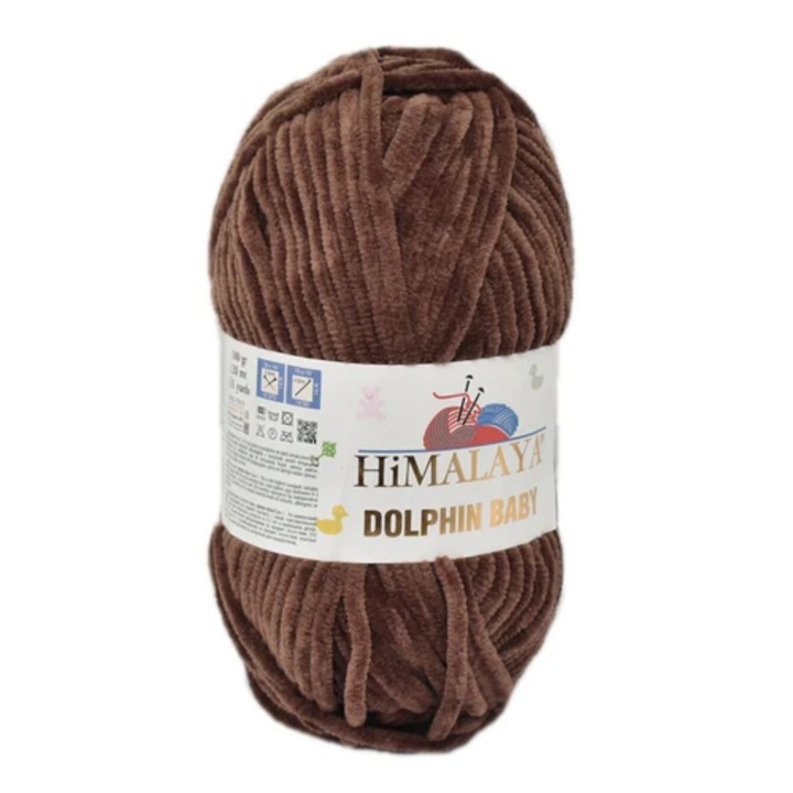 Fir Textil Himalaya Dolphin Baby 366, pentru crosetat si tricotat, acril, maro, 120 m