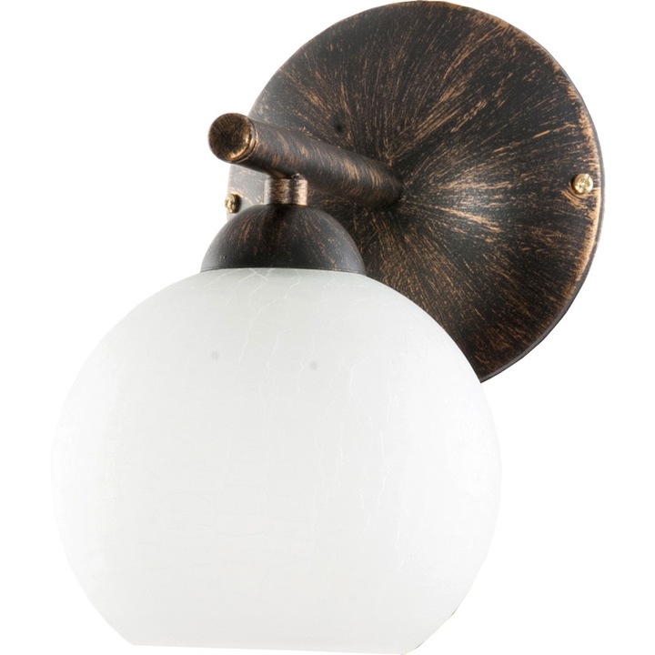 Ivan Negro fali lámpa, Edylit, fém/üveg, 23 x 13 cm, fehér/antik arany