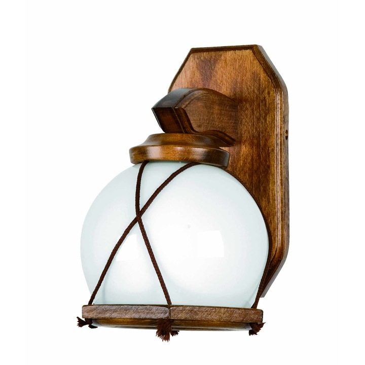 Aplica perete Retro Antik, Edylit, Lemn, 23 x 15 cm, Maro/Alb