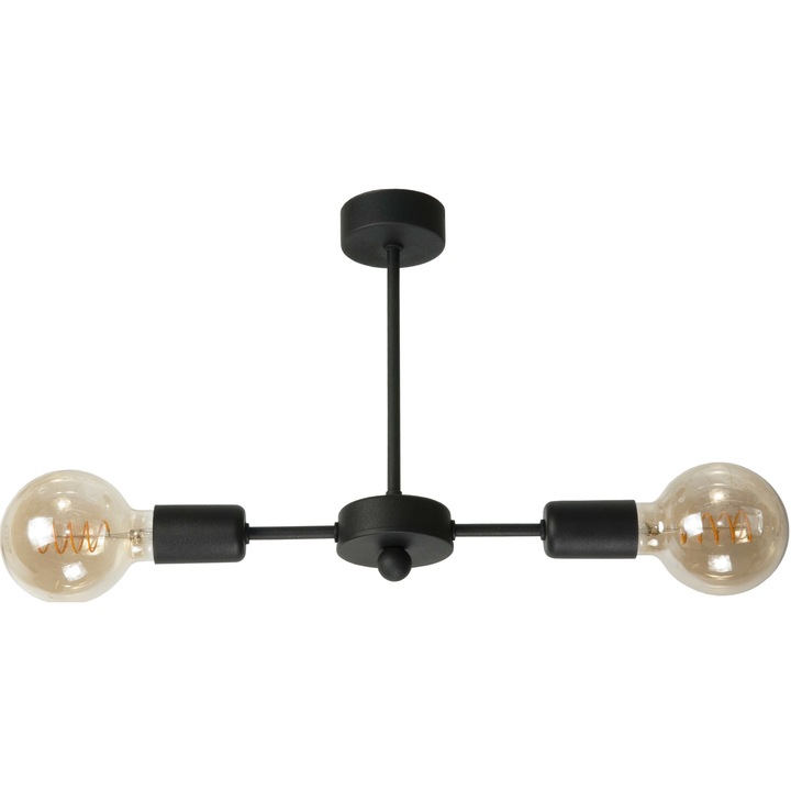 Plafoniera industriala Bereta, Edylit, Metal, 30 x 58 cm, Negru