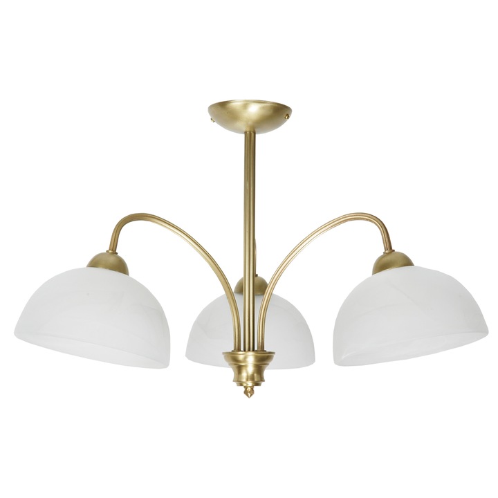 Plafoniera tavan Limba, Edylit, Cu abajur, Alama, 37 x 60 cm, Alb/Auriu