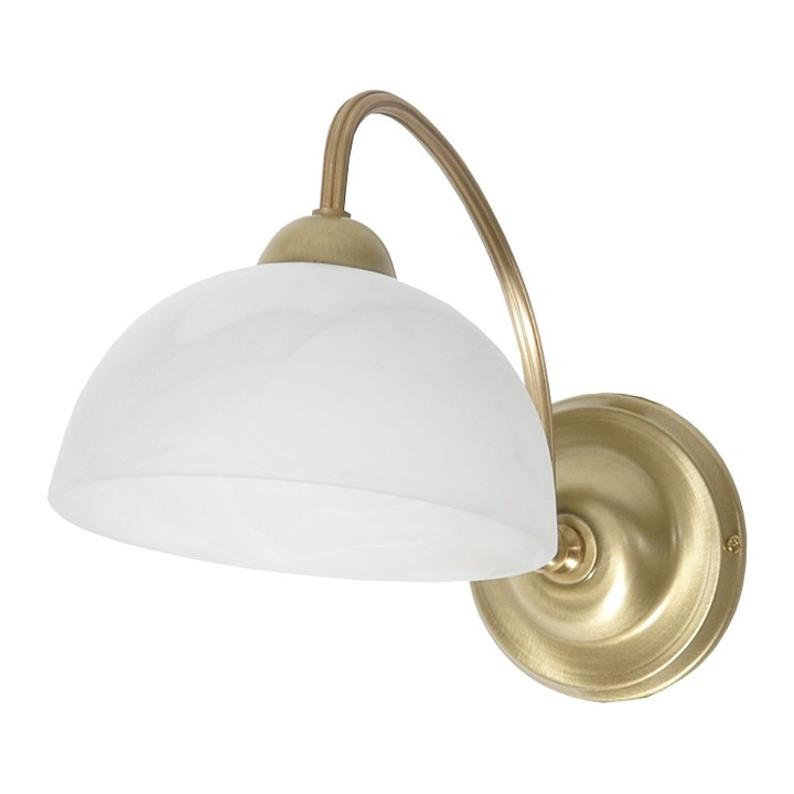 Limba fali lámpa, Edylit, Réz/Üveg, 25 x 26 cm, Arany/Ekrü