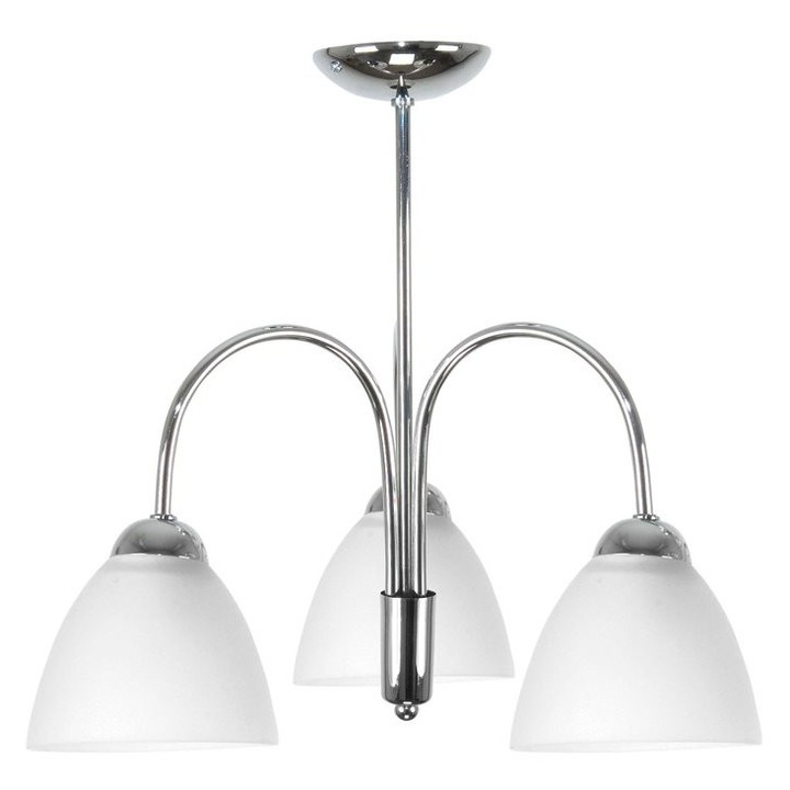 Dante mennyezeti lámpa, Edylit, lámpaernyővel, krómozott fém, 45 x 50 cm, fehér/ezüst