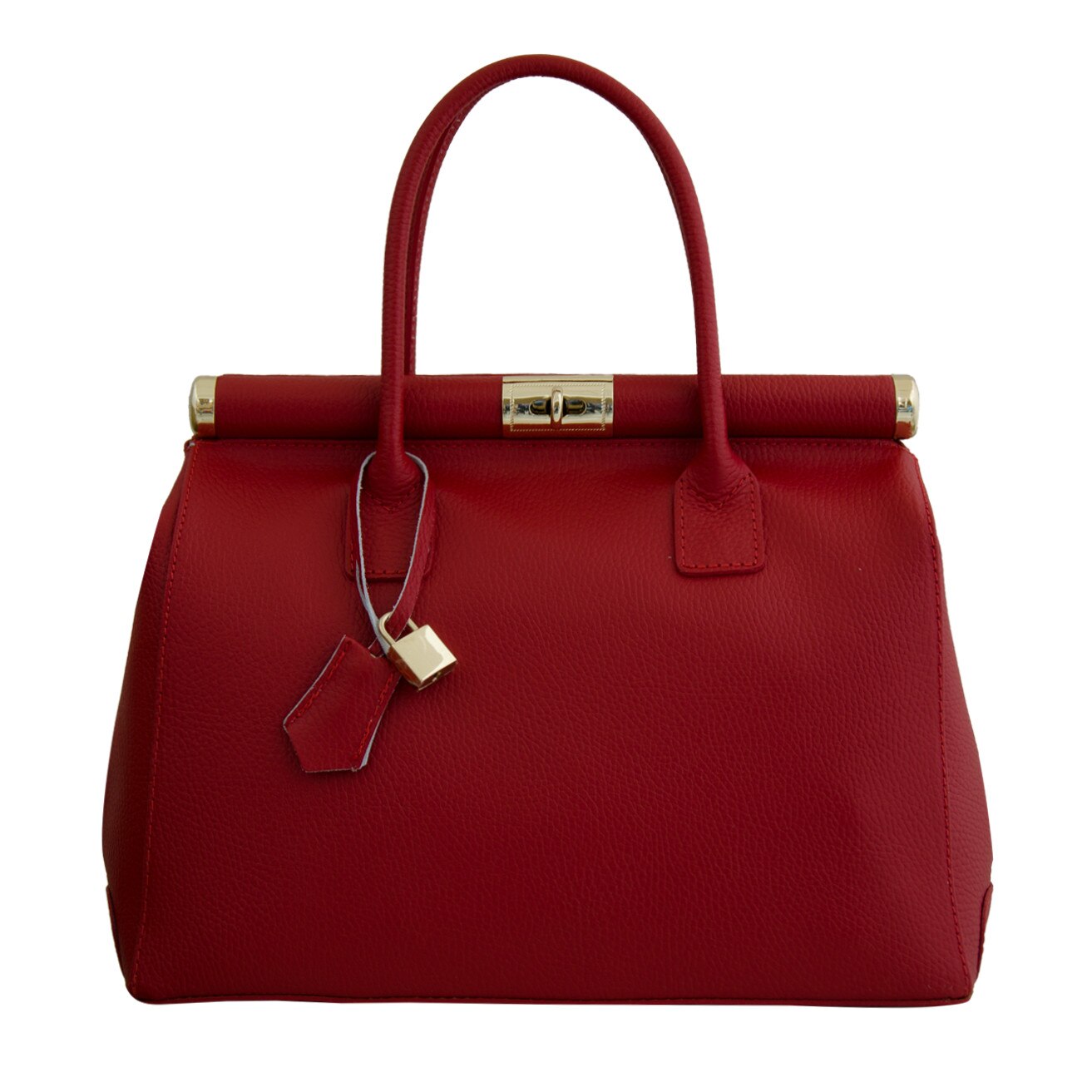 Geanta de dama din piele naturala, Medeea, Rosu