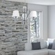 Lustra suspendata, Edylit, Metal/Sticla, 80 x 60 cm, Alb/Argintiu