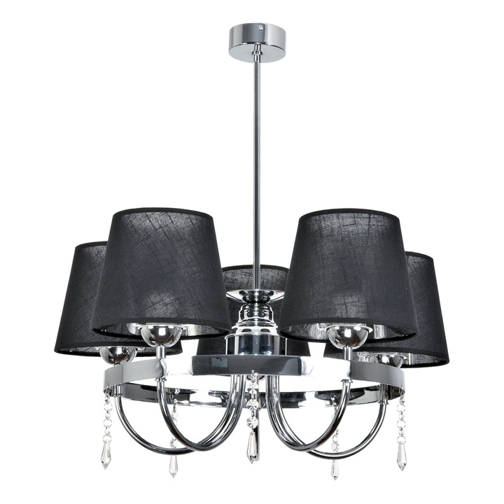 Plafoniera tavan, Edylit, Metal/Sticla, 59x50, Negru