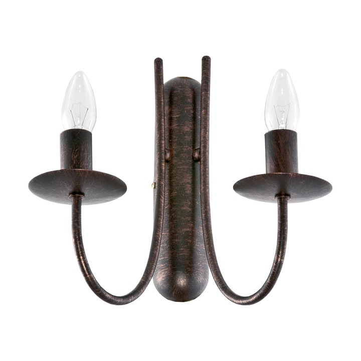 Lampa perete Lumen Old, Edylit, Metal, 36 x 35 cm, Negru/Auriu antichizat