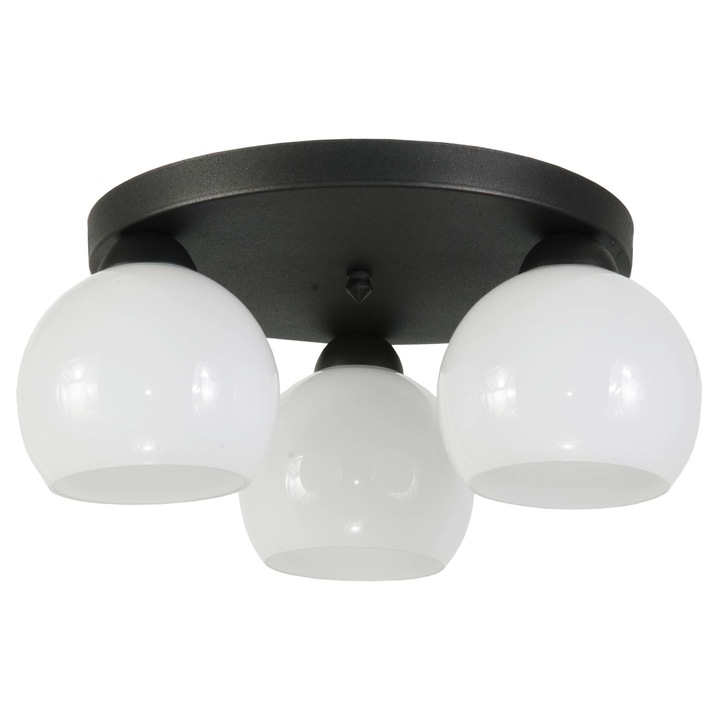 Lustra Natalia, Edylit, Metal, E27, IP20, Negru/Alb