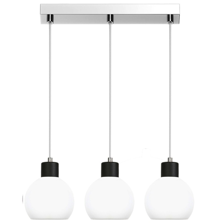 Таванна лампа Edylit, черно/бяло