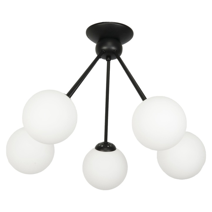 Plafoniera tavan, Edylit, Metal/Sticla, 40x59 cm, Negru