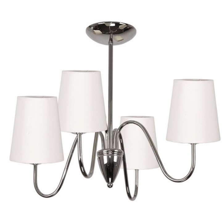 Candelabru Krios, Edylit, Metal, E27, IP20, Argintiu/Alb