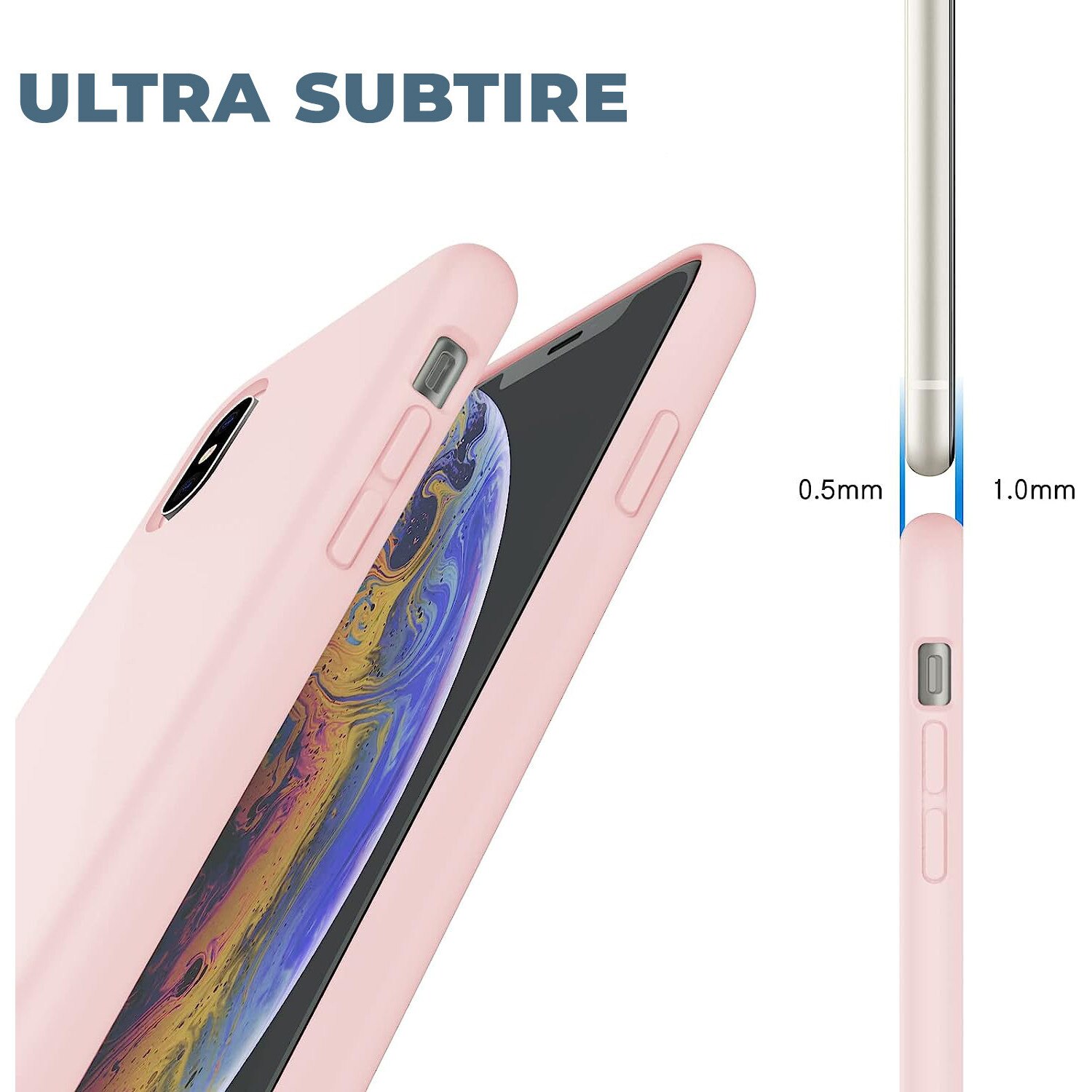 Husa Daden® Soft Silicone compatibila cuI iPhone XS Max, Interior din Microfibra, Protectie sporita, Roz