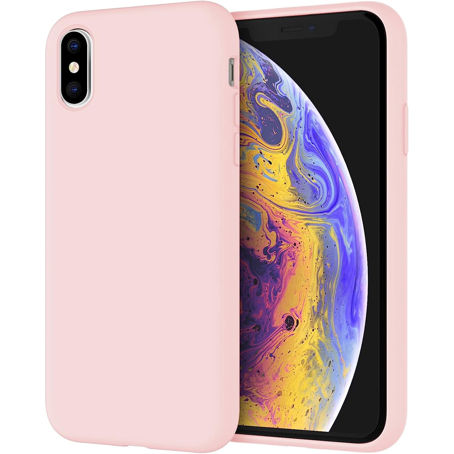 Husa Daden® Soft Silicone compatibila cuI iPhone XS Max, Interior din Microfibra, Protectie sporita, Roz