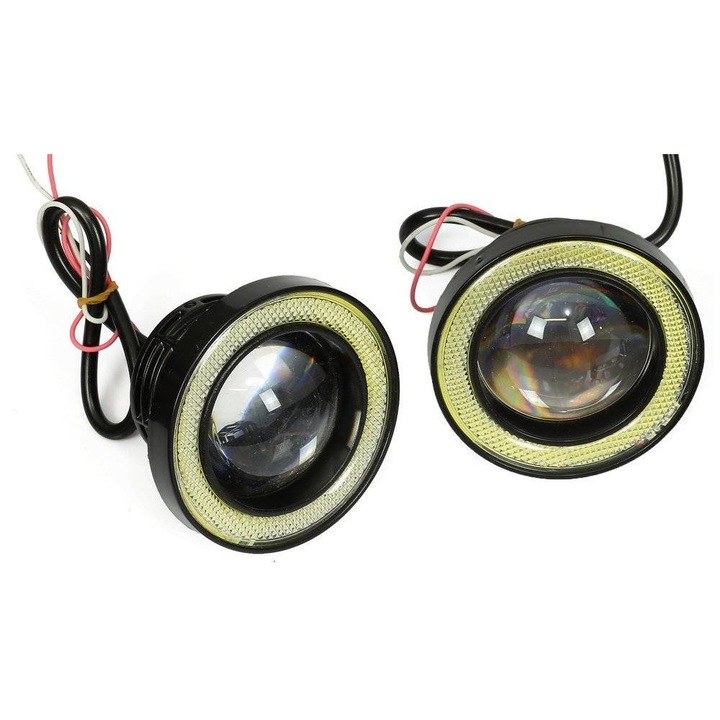 Set 2 becuri auto DRL, Interlook, Lumini de zi cu LED, 76 mm, 6000k