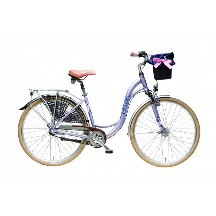 Bicicleta de oras, MAXIM, Aluminiu, Mov/Roz