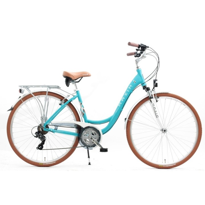 Bicicleta de oras, MAXIM, Aluminiu, Albastru/Maro