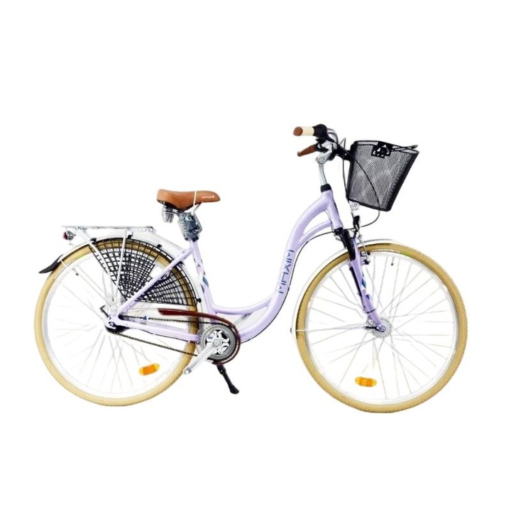 Bicicleta de oras, MAXIM, Aluminiu, Mov/Galben