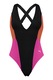 Puma, Costum de baie intreg cu bretele convertibile, Negru, Portocaliu stins, Roz, S