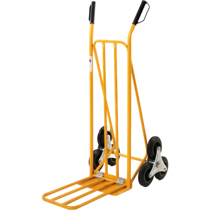 Товарна количка REMCO, TRHI045, Професионална, С клаксон, За стълби, 250 кг, 3 колела от двете страни, Метал, Жълт
