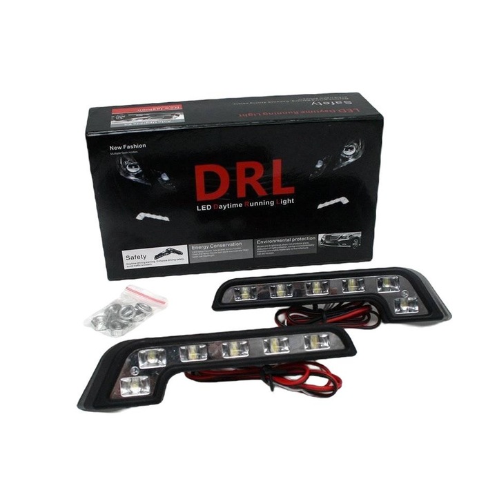 Set 2 lumini de zi DRL 09, Interlook, LED, 400 lm, 6000k