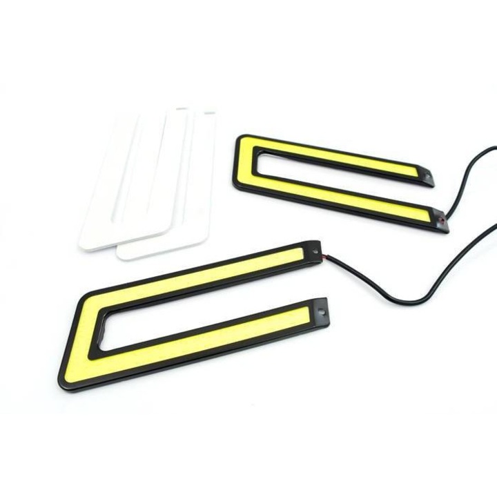Set 2 lumini de zi DRL COB, Interlook, LED, 770 lm, 6000k
