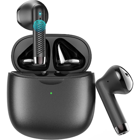 Casti wireless audio, WOWSTEP®, Bluetooth 5.3, Control prin Atingere, Fara Fir, Carcasa Magnetica, Sunet Hi-Fi, Microfon Incorporat cu Anularea Zgomotului de Fundal, Autonomie 32 h, Negru