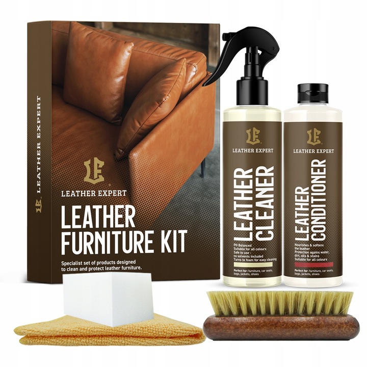 Комплект препарати за грижа за мебели, Leather Expert, За кожа, 250 мл
