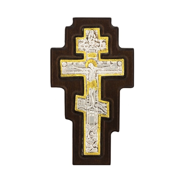 Cruce din argint - Rastignirea 7x14 cm