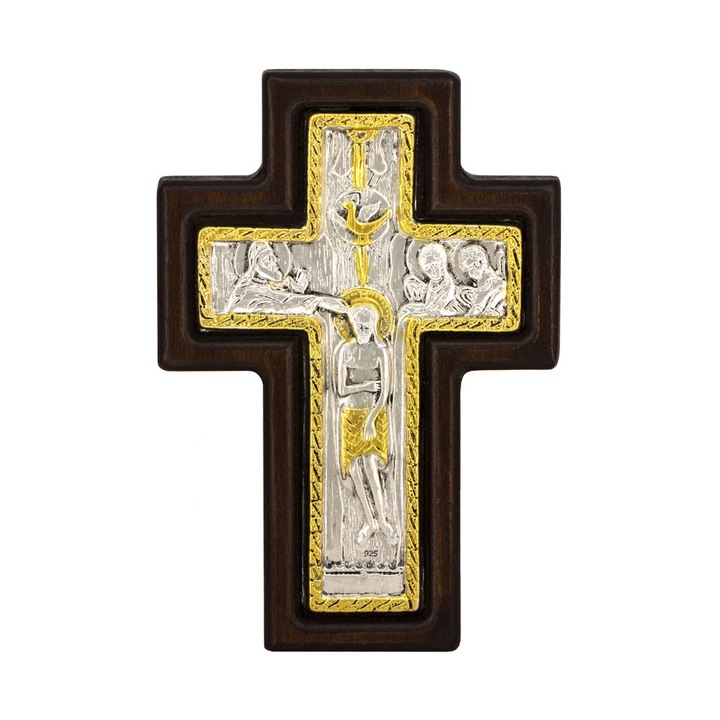 Cruce din argint - Rastignirea 10 x14 cm