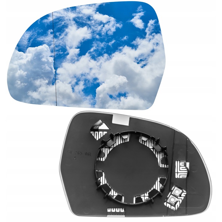 Sticla oglinda, Stanga, Am Audi A3 8P, Q3, A4 B8, A5, A8 D3, Skoda Octavia II, Superb, Argintiu/Negru