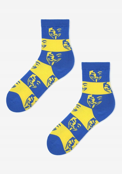 Дамски чорапи, Marilyn, Памук/Полиамид, Синьо/Жълто, 36-40EU