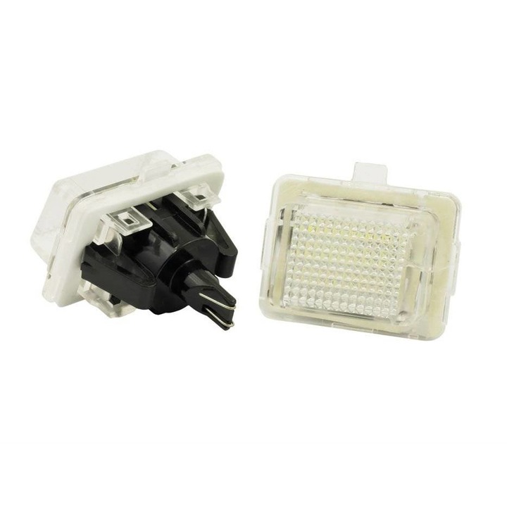 Set 2xbecuri numar inmatriculare, Interlook, Mercedes, Alb