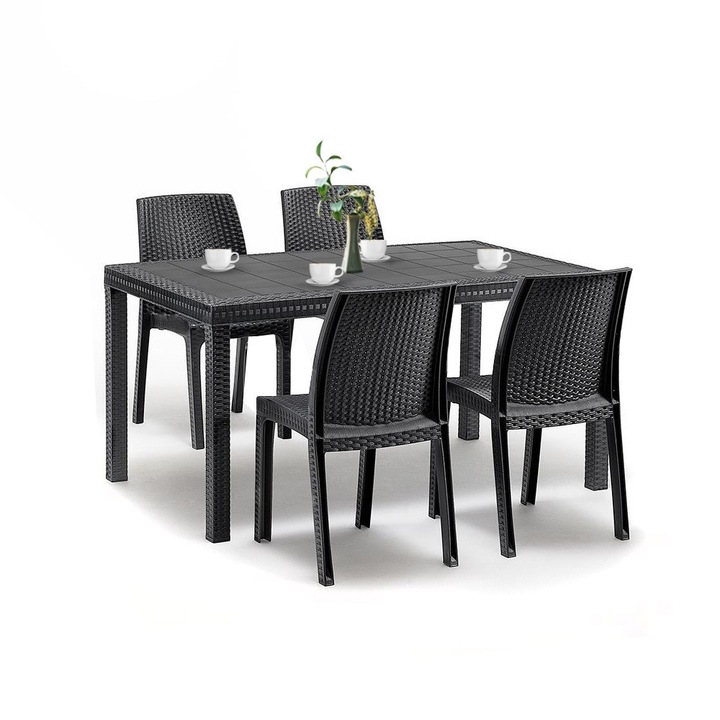 Leziter Corri 4+1 kerti bútor garnitúra szett grafit