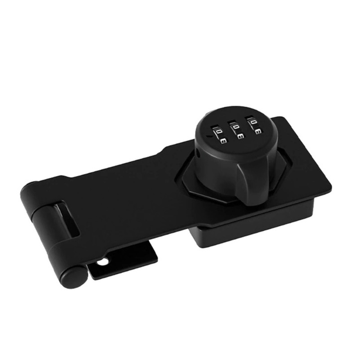 Yala, broasca mare pentru usa cu cifru neagra cu prindere aplicata Clasic