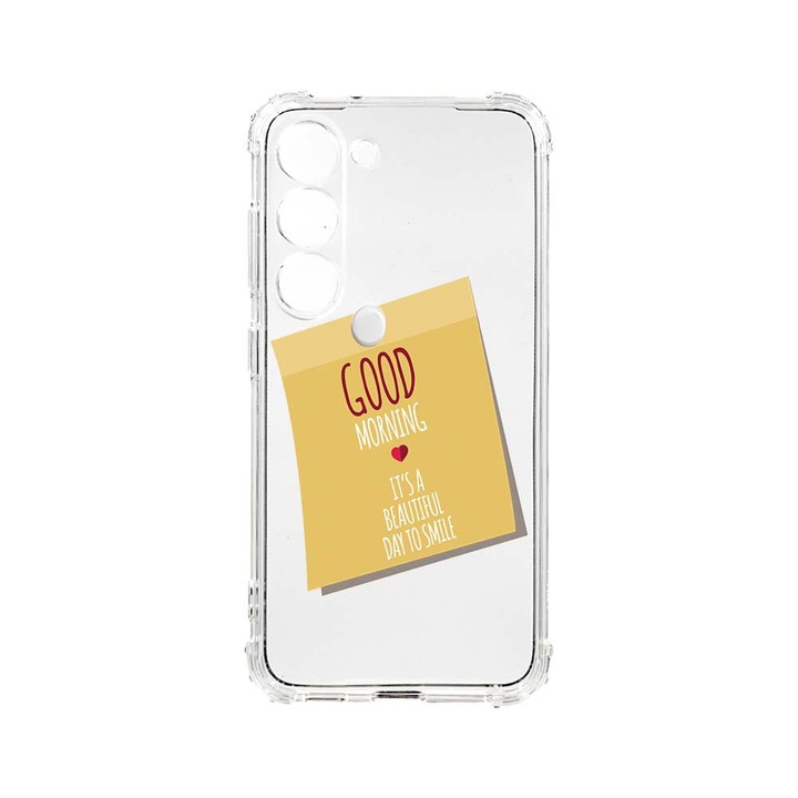 Husa BestCase® Anti Shock, Compatibila Cu Samsung Galaxy S23 Plus, Good Morning Sticker, 1.5MM, Rezistenta La Socuri, Protectie Camera, AS 48