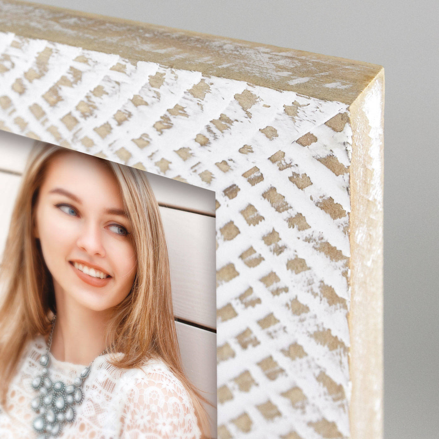 Marco Fotos Goldbuch Toscana - Madera MDF 16x21cm, Para Foto 13x18cm, Color Topo, Soporte Pared