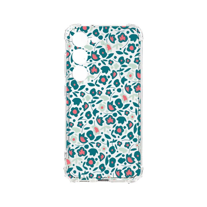 Husa BestCase® Anti Shock, Compatibila Cu Samsung Galaxy S23 Plus, Green Flowers Pattern, 1.5MM, Rezistenta La Socuri, Protectie Camera, AS 632