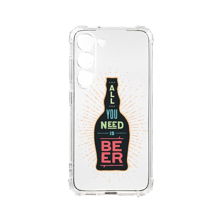 Husa BestCase® Anti Shock, Compatibila cu Samsung Galaxy S23 Plus, All You Need Is Beer, 1.5MM, Rezistenta La Socuri, Protectie Camera, AS 790