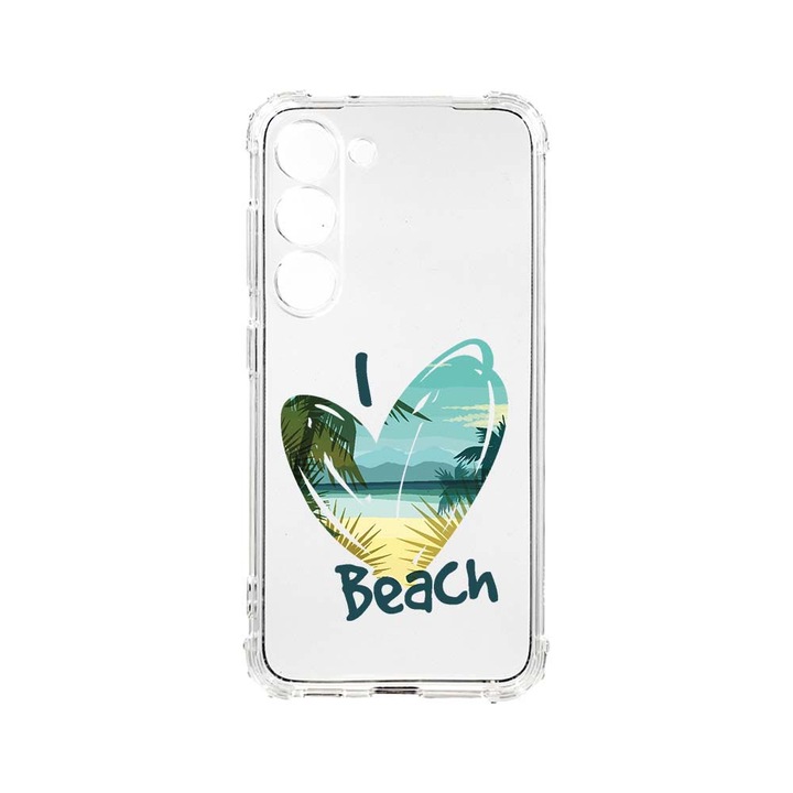Husa BestCase® Anti Shock, Compatibila cu Samsung Galaxy S23 Plus, I Love Beach, 1.5MM, Rezistenta La Socuri, Protectie Camera, AS 835