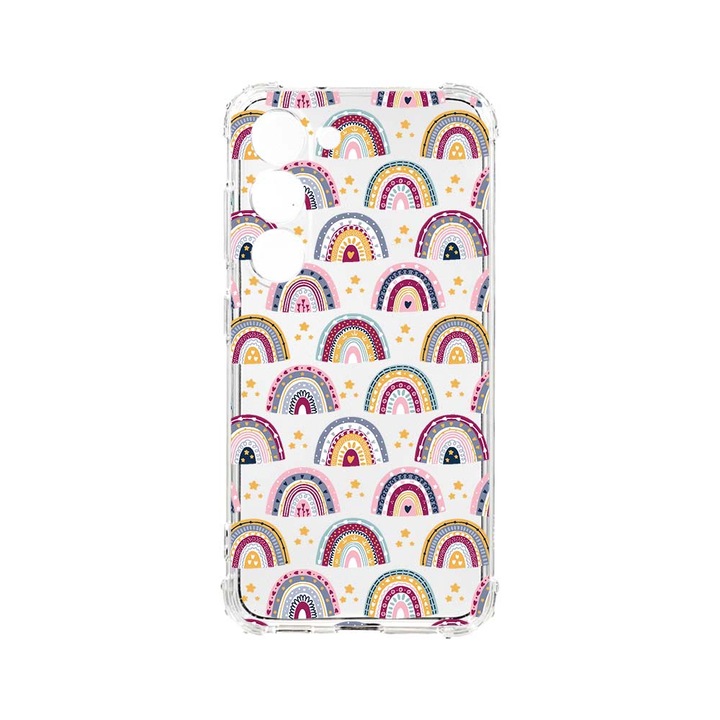 Husa BestCase® Anti Shock, Compatibila cu Samsung Galaxy S23 Plus, Rainbow Hand Drawn, 1.5MM, Rezistenta La Socuri, Protectie Camera, AS 839