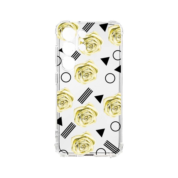 Husa BestCase® Anti Shock, Compatibila Cu Samsung Galaxy S23 Ultra, Yellow Rose, 1.5MM, Rezistenta La Socuri, Protectie Camera, AS 137