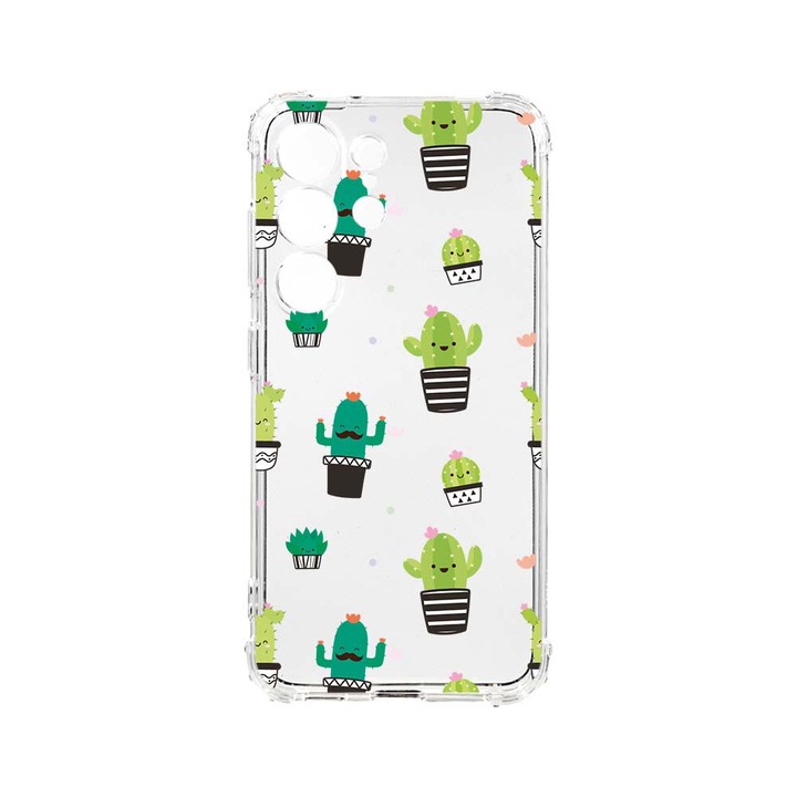 Husa BestCase® Anti Shock, Compatibila Cu Samsung Galaxy S23 Ultra, Cactus, 1.5MM, Rezistenta La Socuri, Protectie Camera, AS 165